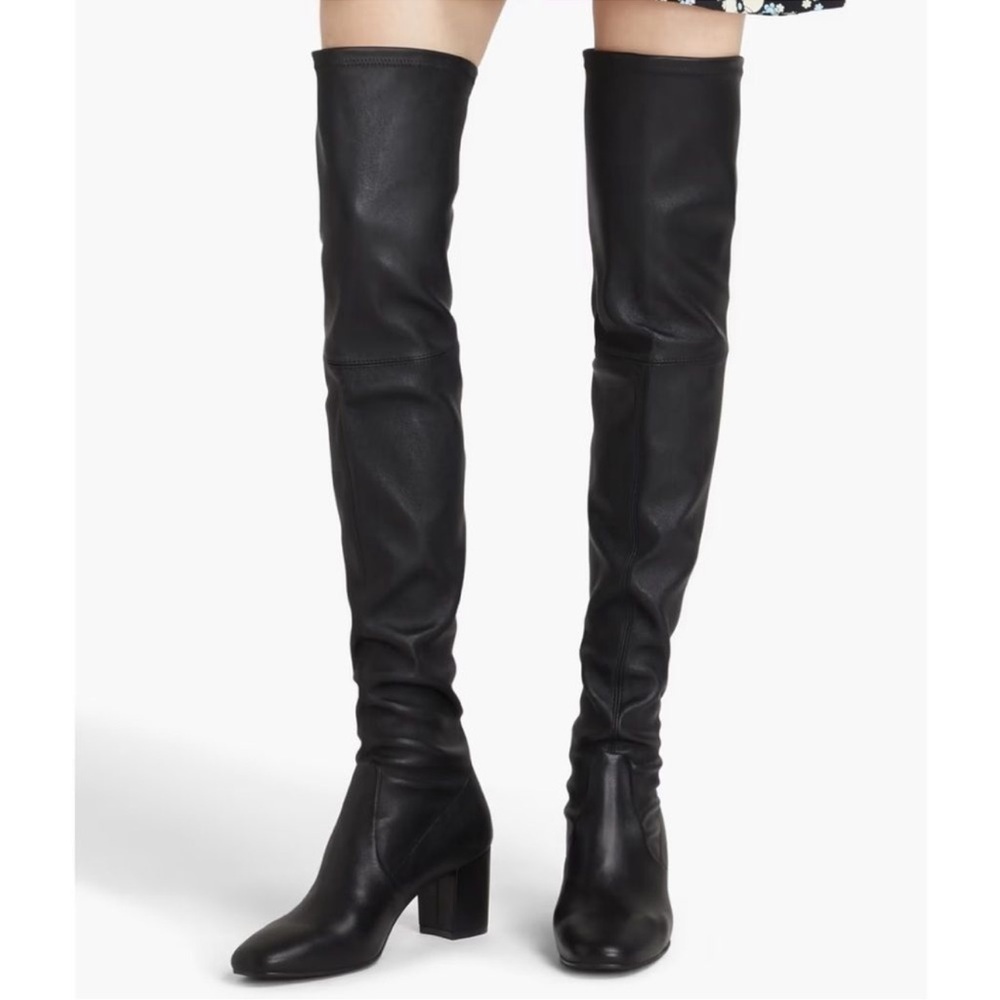 NIB Stuart Weitzman GENNA 60 CITY BOOT Over The Knee Block Heel Black - Picture 2 of 14